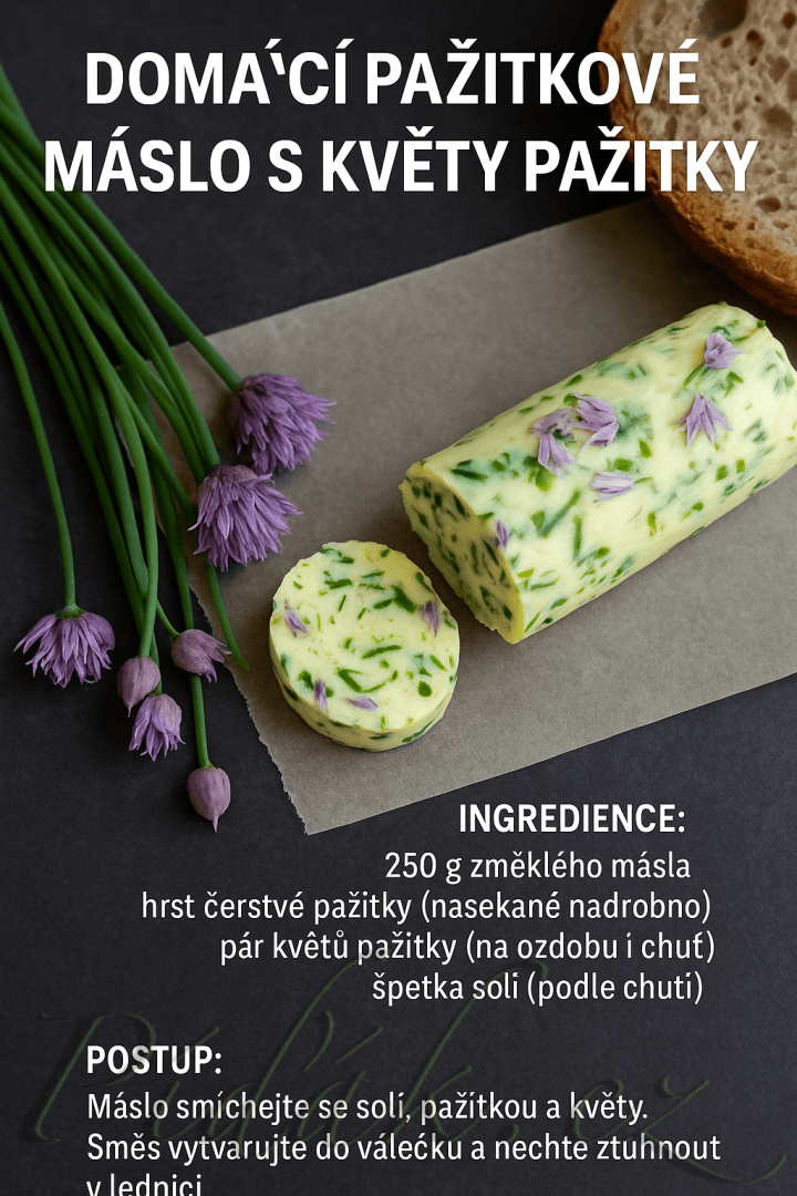 1. obrázek Domácí pažotkové máslo s květy 
