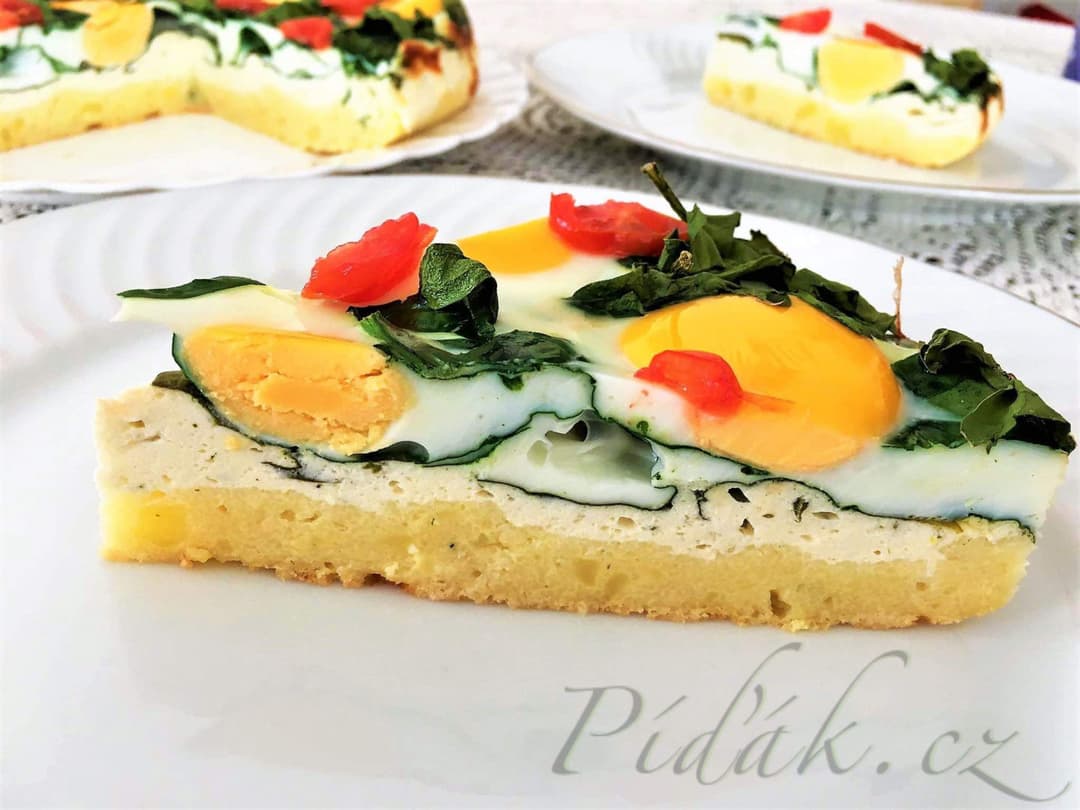 1. obrázek Bramborový quiche s ricottou špenátem a vejci 