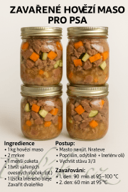 Obrázek Zavařené maso pro psa - hovězí domácí konzerva 