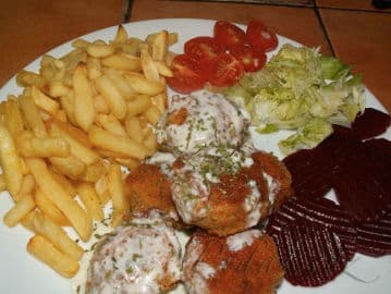 7. obrázek Plněné žampiony s hranolky