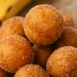 Obrázek Banánové kuličky jako mini koblihy (bez vajec a mléka)