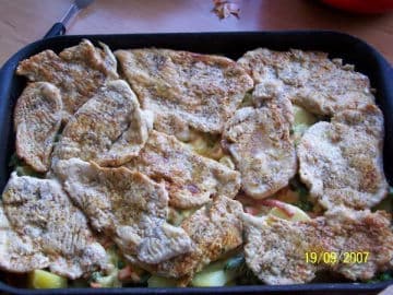 9. obrázek Gratinované kuřecí plátky se smetanosýrovou zeleninou